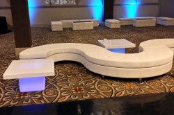 White Leather C Bench